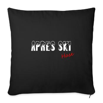 Après Ski Party Design Apres Skihase - Sofakissenbezug 45 x 45 cm - Schwarz - Vorne
