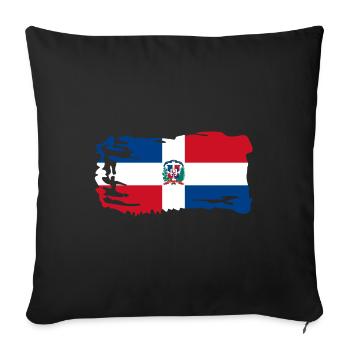 Accueil drapeau République dominicaine - Housse de coussin décorative 45 x 45 cm - noir - Devant