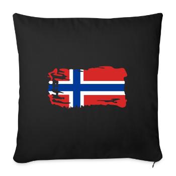 Norway Flag Vintage Scandinavia Norwegian - Sofa pillowcase 17,3'' x 17,3'' (45 x 45 cm) - black - Front