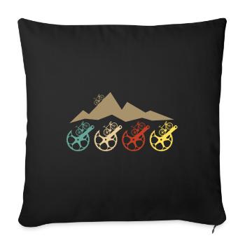 Road bike crank cycling cyclists vintage - Sofa pillowcase 17,3'' x 17,3'' (45 x 45 cm) - black - Front