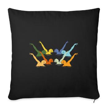 Natation synchronisée vintage Natation artistique - Housse de coussin décorative 45 x 45 cm - noir - Devant