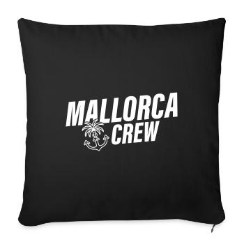 Mallorca équipage ancre palmier coeur amour - Housse de coussin décorative 45 x 45 cm - noir - Devant