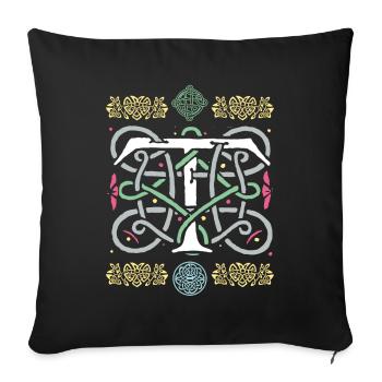 T - Sofa pillowcase 17,3'' x 17,3'' (45 x 45 cm) - black - Front