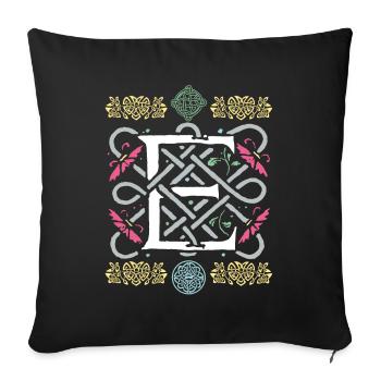 E - Sofa pillowcase 17,3'' x 17,3'' (45 x 45 cm) - black - Front