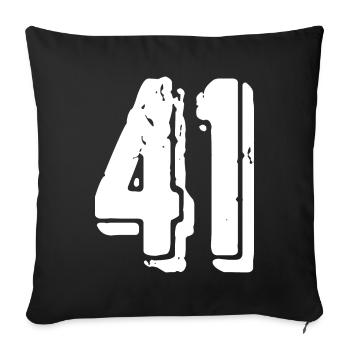 41 Zahl Trikot - Sofakissenbezug 45 x 45 cm - Schwarz - Vorne