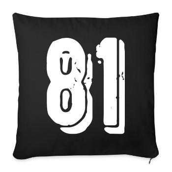 81 Zahl Trikot - Sofakissenbezug 45 x 45 cm - Schwarz - Vorne
