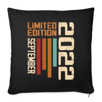 September 2022 Original Birthday Gift Idea - Sofa pillowcase 17,3'' x 17,3'' (45 x 45 cm) - black - Front