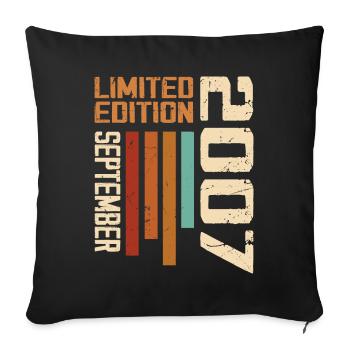 September 2007 Originelle Geschenkidee zum Geburtstag - Sofakissenbezug 45 x 45 cm - Schwarz - Vorne