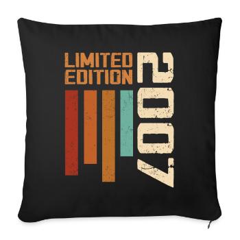 Jahrgang 2007 Geburtstagsgeschenk 2007 Retro 2007 - Sofakissenbezug 45 x 45 cm - Schwarz - Vorne