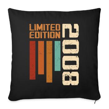 Vintage 2008 Birthday Gift 2008 Retro 2008 - Sofa pillowcase 17,3'' x 17,3'' (45 x 45 cm) - black - Front