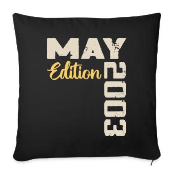 Mai 2003 Anniversaire Mai 2003 Cadeau Mai 2003 Mai - Housse de coussin décorative 45 x 45 cm - noir - Devant