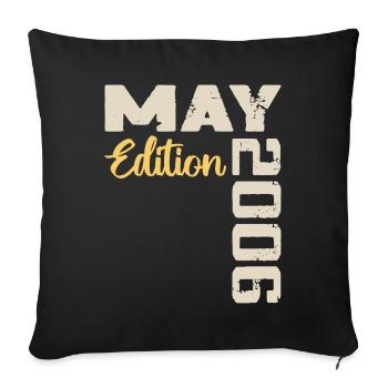 Mai 2006 Anniversaire Mai 2006 Cadeau Mai 2006 Mai - Housse de coussin décorative 45 x 45 cm - noir - Devant