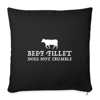 Le filet de bœuf ne s’effrite pas | Grill, drôles de dictons - Housse de coussin décorative 45 x 45 cm - noir - Devant