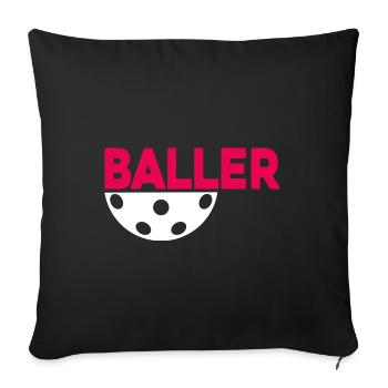 Unihockey Floorball Joueur de floorball Floorballer - Housse de coussin décorative 45 x 45 cm - noir - Devant