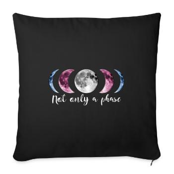 LGBT Transgender Phase Mond LGBTQ Street Day Demo - Sofakissenbezug 45 x 45 cm - Schwarz - Vorne