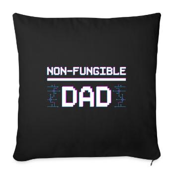 Non-Fungible Dad Token NFTs Crypto Art Father - Sofa pillowcase 17,3'' x 17,3'' (45 x 45 cm) - black - Front