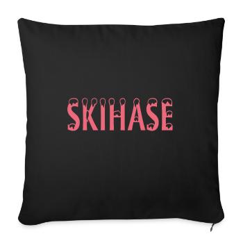 Skihase ski - Sofakissenbezug 45 x 45 cm - Schwarz - Vorne