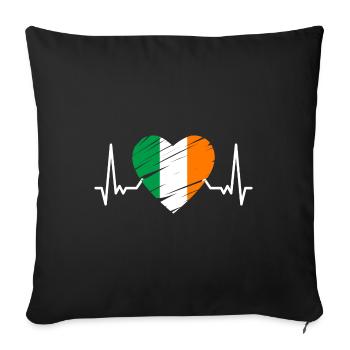 Ireland Flag Heartbeat Irish Flag Dublin Pulse - Sofa pillowcase 17,3'' x 17,3'' (45 x 45 cm) - black - Front