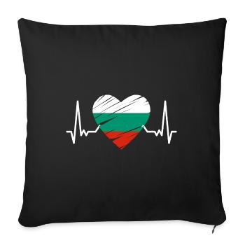 Drapeau de la Bulgarie Drapeau bulgare Sables d’or - Housse de coussin décorative 45 x 45 cm - noir - Devant