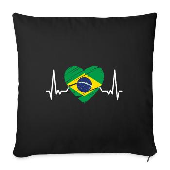 Flag of Brazil Flag of South America - Sofa pillowcase 17,3'' x 17,3'' (45 x 45 cm) - black - Front