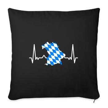 Bavaria Flag Heartbeat Bavarian Flag Vintage - Sofa pillowcase 17,3'' x 17,3'' (45 x 45 cm) - black - Front