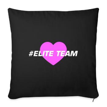 Elite Team Heart Love - Sofa pillowcase 17,3'' x 17,3'' (45 x 45 cm) - black - Front