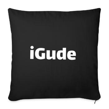 iGude - Housse de coussin décorative 45 x 45 cm - noir - Devant