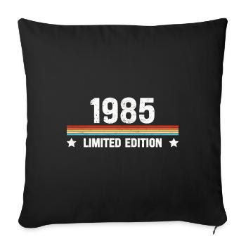 1985 Anniversaire 2022 Strip Vintage Rétro - Housse de coussin décorative 45 x 45 cm - noir - Devant