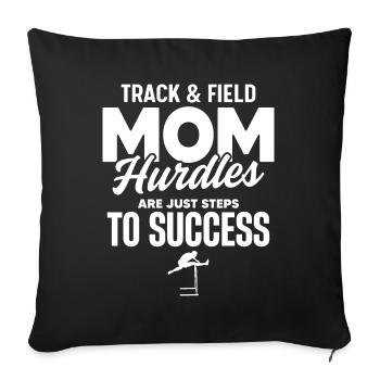 Une mère athlétiste surmonte les obstacles vers le succès - Housse de coussin décorative 45 x 45 cm - noir - Devant