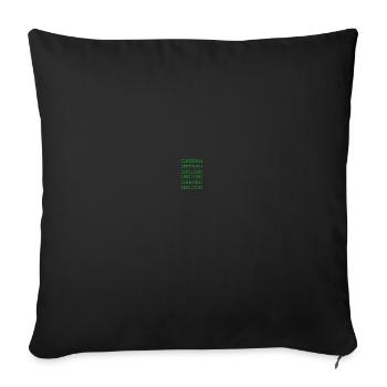 Code binaire vert développeur web humour drôle - Housse de coussin décorative 45 x 45 cm - noir - Devant