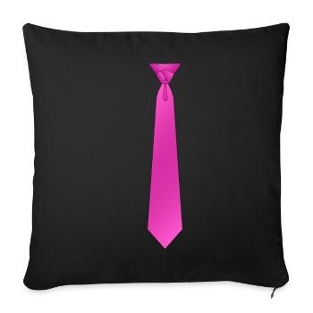 Eldregde pink Tie Necktie Neckie Cravate - Housse de coussin décorative 45 x 45 cm - noir - Devant