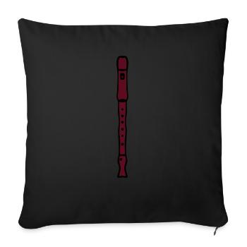 recorder flute - Sofa pillowcase 17,3'' x 17,3'' (45 x 45 cm) - black - Front