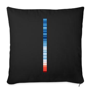 Warming Stripes | Scientists for Future - Sofa pillowcase 17,3'' x 17,3'' (45 x 45 cm) - black - Front