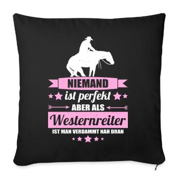 Westernreiter - Sofakissenbezug 45 x 45 cm - Schwarz - Vorne