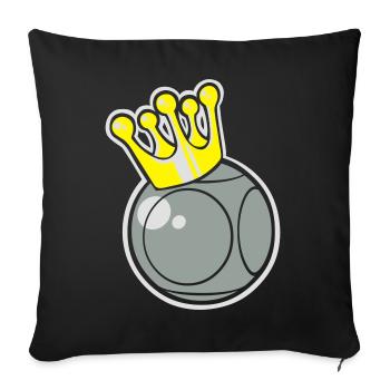 king petanque logo flex - Sofa pillowcase 17,3'' x 17,3'' (45 x 45 cm) - black - Front