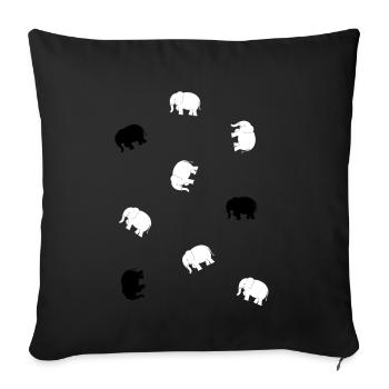 Petits éléphants - Housse de coussin décorative 45 x 45 cm - noir - Devant