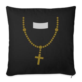 large_please_priest_vector - Housse de coussin décorative 45 x 45 cm - noir - Devant