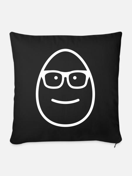 Egg Face Glasses Friendly - Sofakissenbezug 45 x 45 cm - Schwarz