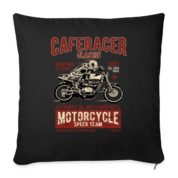 Biker Shirt Caferacer Classic Race Speed Team - Sofakissenbezug 45 x 45 cm - Schwarz - Vorne