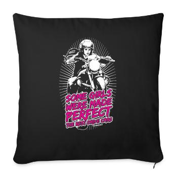 Biker Lady Shirt Girls were made Perfect white - Sofakissenbezug 45 x 45 cm - Schwarz - Vorne
