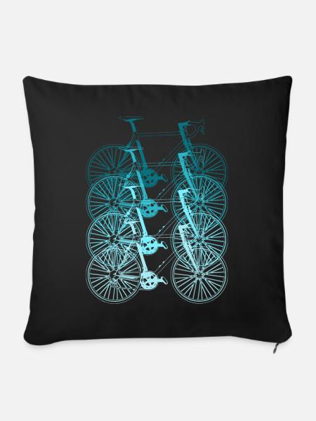 Vélo cycliste vélo vélo roue cadeau - Housse de coussin décorative 45 x 45 cm - noir