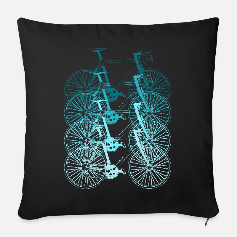 Vélo cycliste vélo vélo roue cadeau - Housse de coussin décorative 45 x 45 cm - noir
