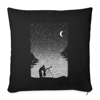 Astronomie Sternenhimmel Kunst Vater und Tochter - Sofakissenbezug 45 x 45 cm - Schwarz - Vorne
