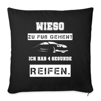 Auto Spruch cool - Sofakissenbezug 45 x 45 cm - Schwarz - Vorne