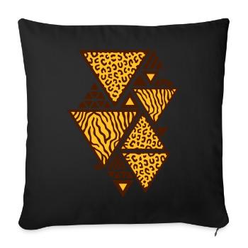 Modèle de Triangle (Tiger / Leopard) - Housse de coussin décorative 45 x 45 cm - noir - Devant