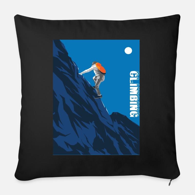 Escalade escalade escalade escalade escalade alpinisme - Housse de coussin décorative 45 x 45 cm - noir