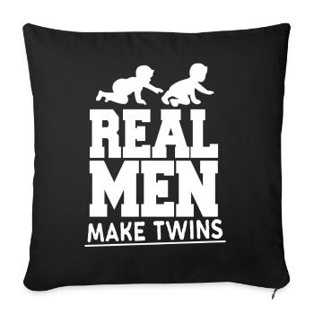 Real Men Make Twins - husband father twins - Sofa pillowcase 17,3'' x 17,3'' (45 x 45 cm) - black - Front