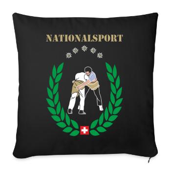 wrestling national sport wrestlers - Sofa pillowcase 17,3'' x 17,3'' (45 x 45 cm) - black - Front