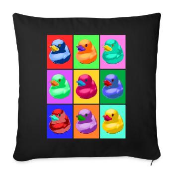 Pop Art Ente, Pop Art Duck - Sofa pillowcase 17,3'' x 17,3'' (45 x 45 cm) - black - Front