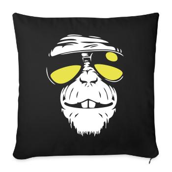 Cool Monkey - Coole Affe - Sofa pillowcase 17,3'' x 17,3'' (45 x 45 cm) - black - Front
